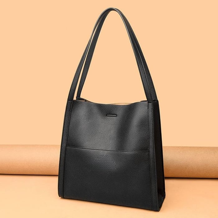 Vegan leather shoulder bag, handmade with Ruby