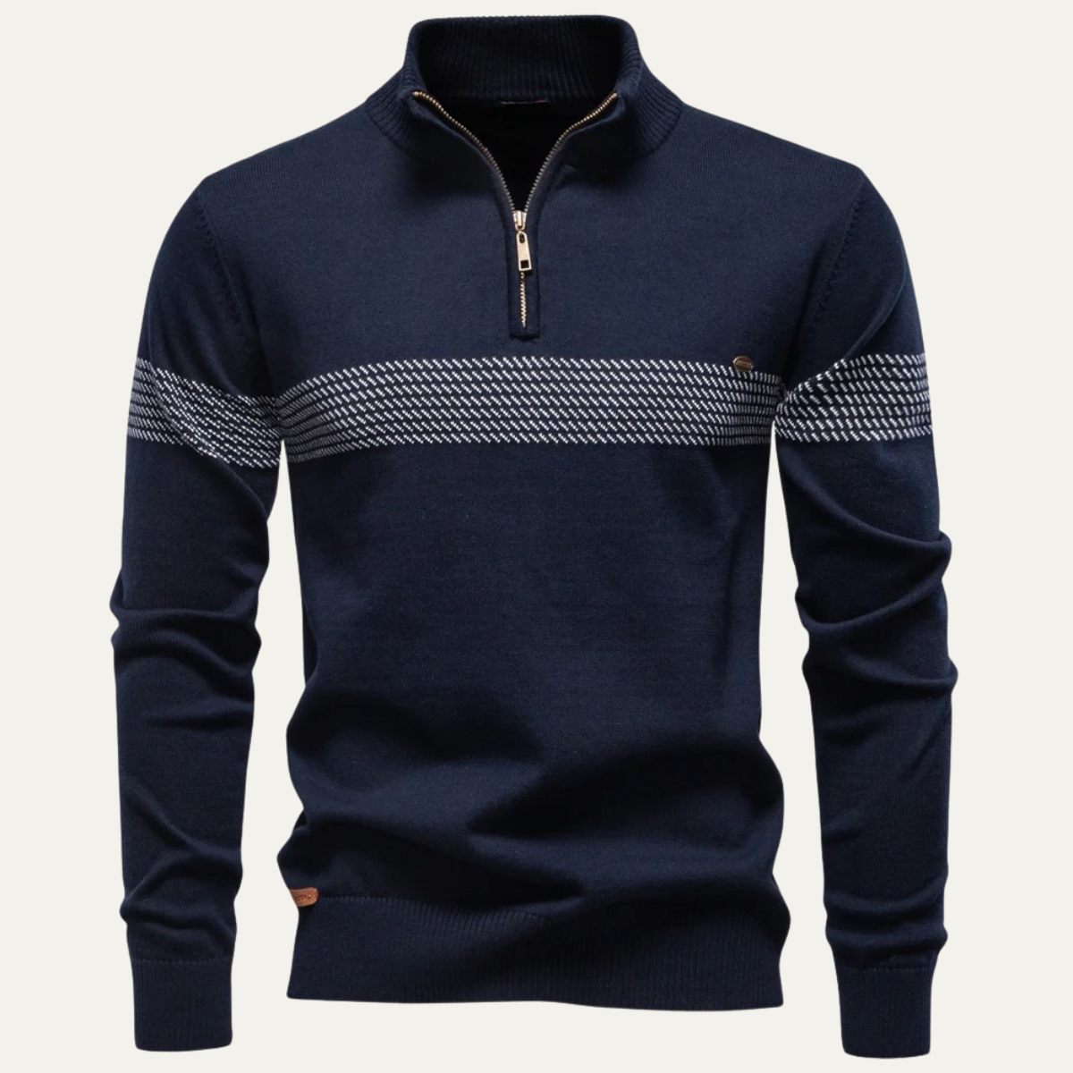 Warm Mens Half Zip Wool Sweater