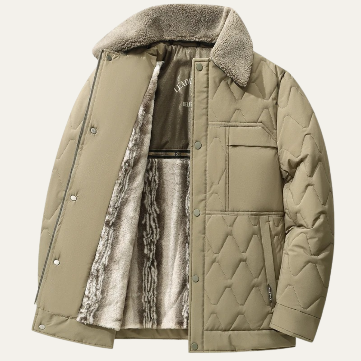 Warm Men's Fleece Lined Baseball Jacket