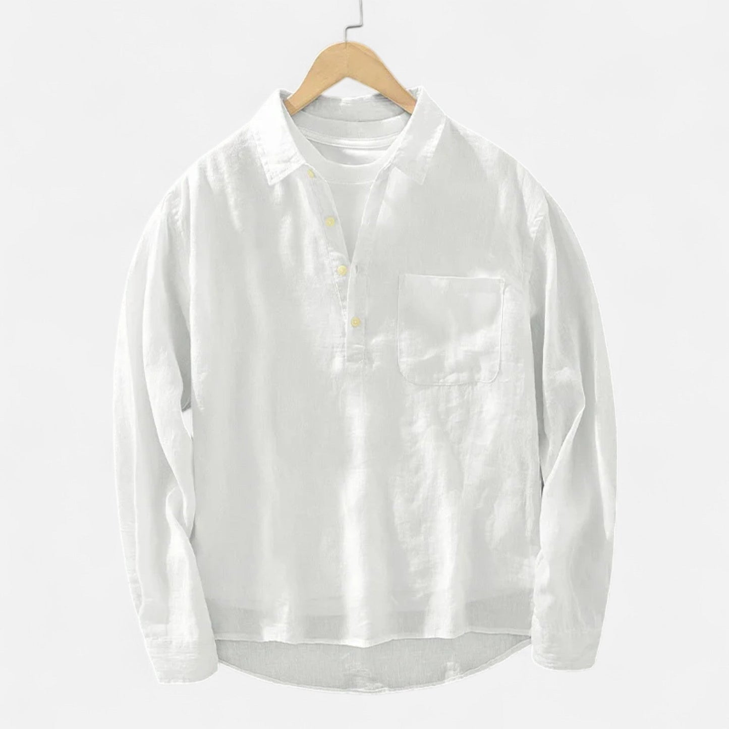 Ancient World | Men's Linen Shirt Square Collar