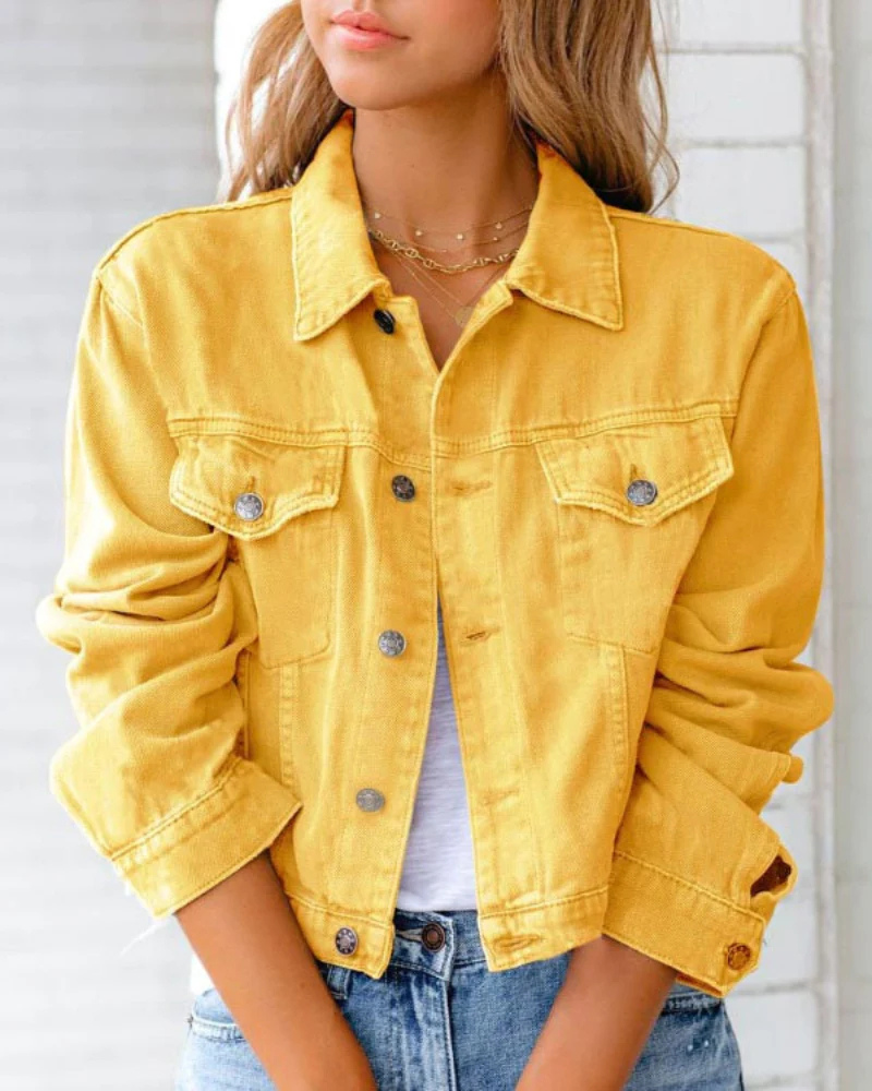 Women’s Vibrant Denim Jacket | Modern Street Style