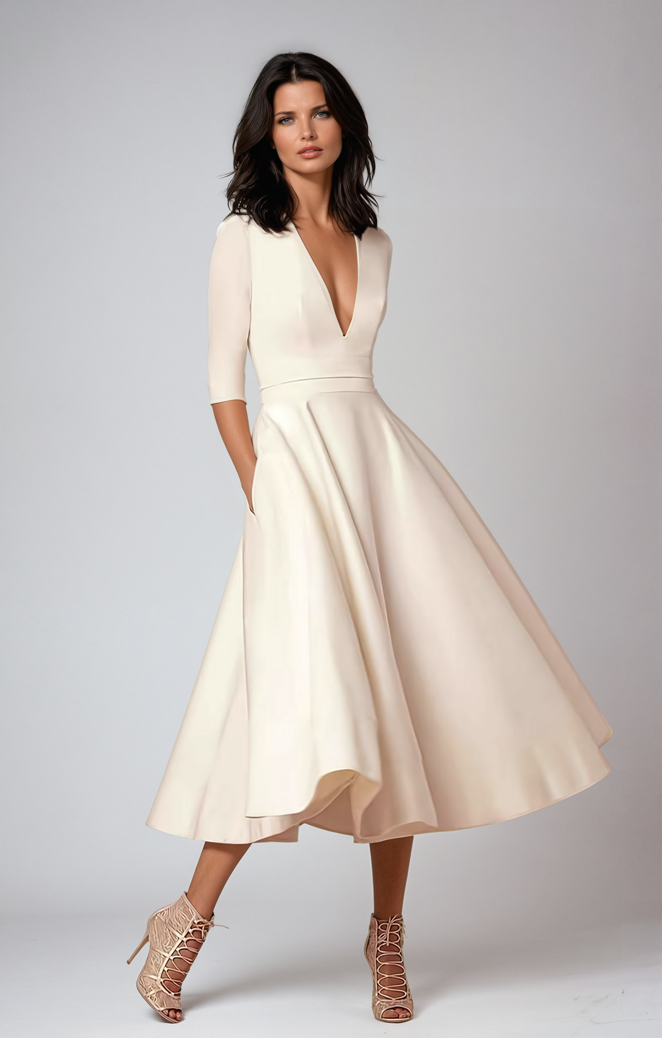 White Wedding Dress for Women | Midi