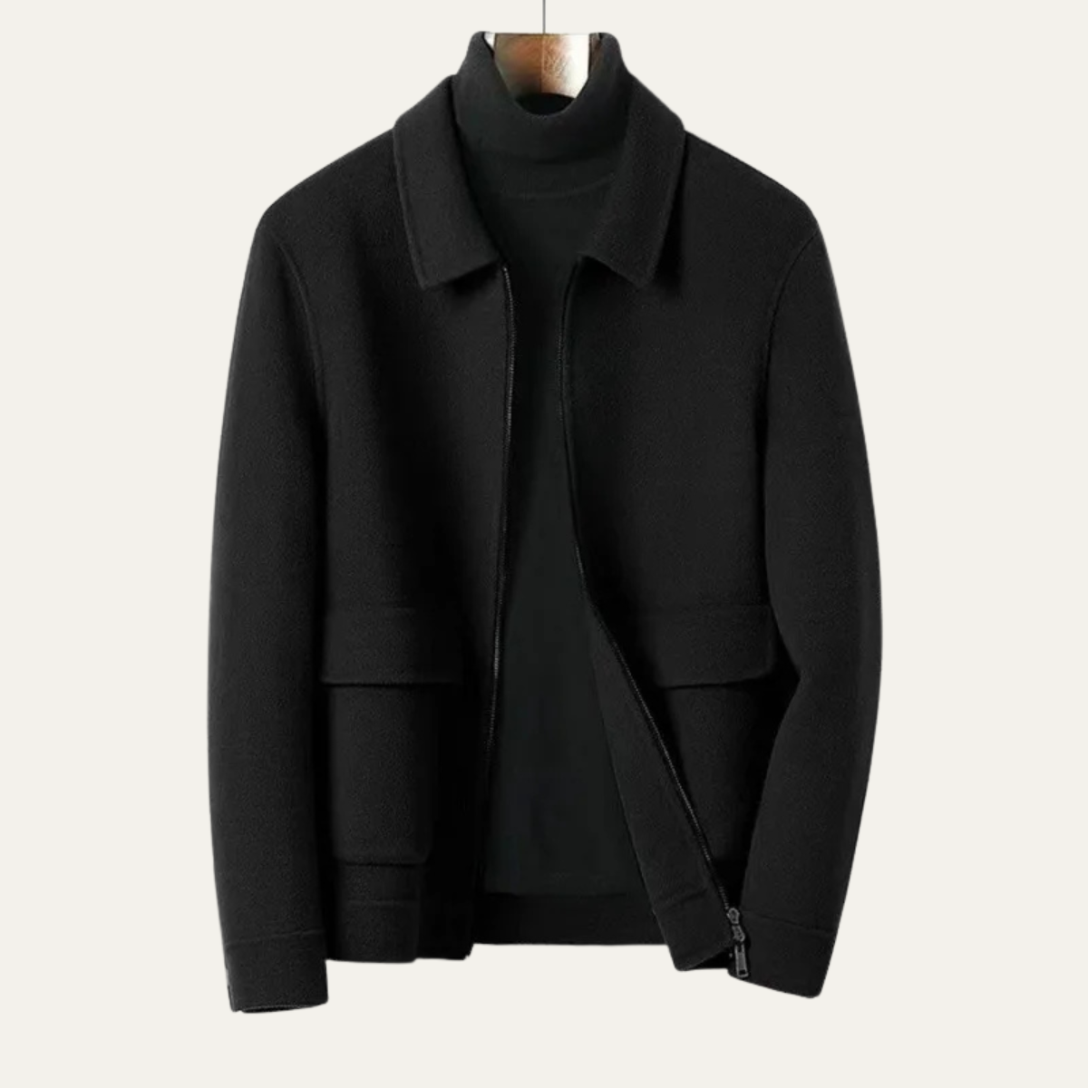 Warm Mens Quilted Zipper Winter Coat