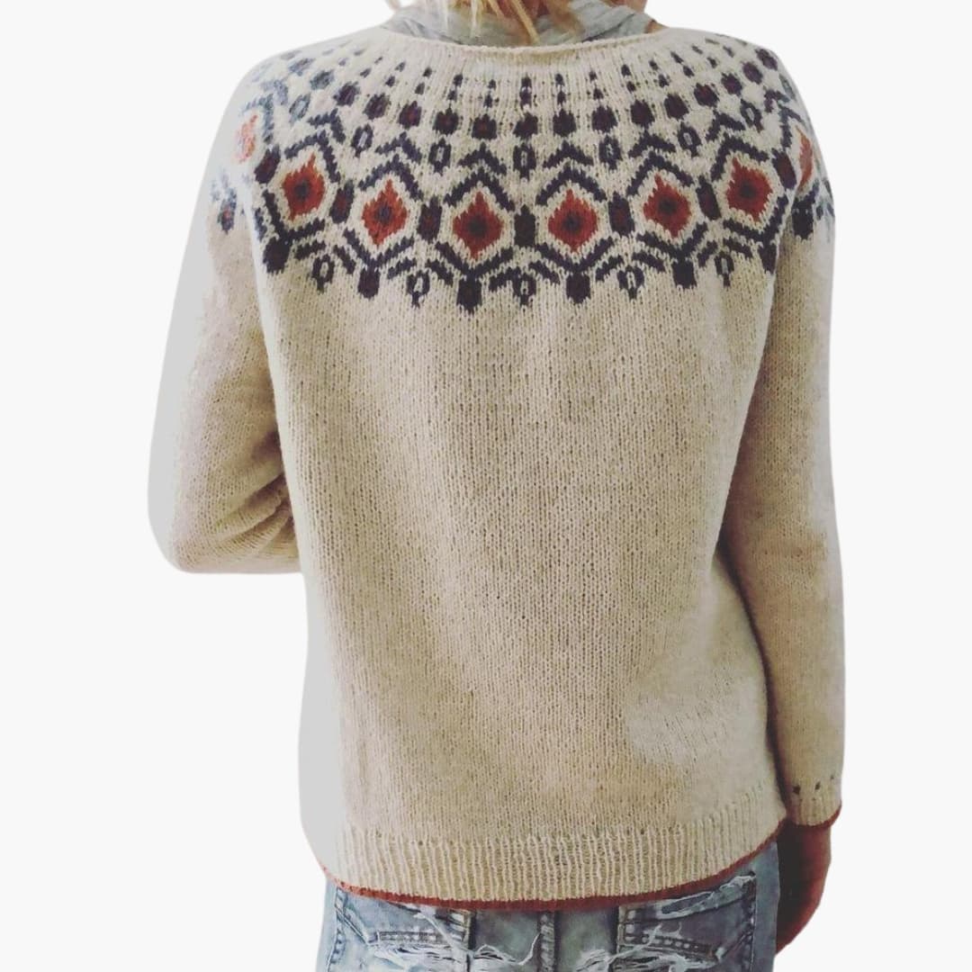 Women's Geometric Crew Neck Sweater
