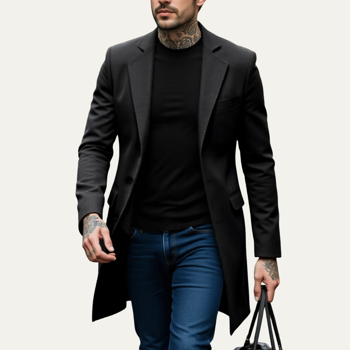 Warm Thick Woolen Mens Winter Overcoat