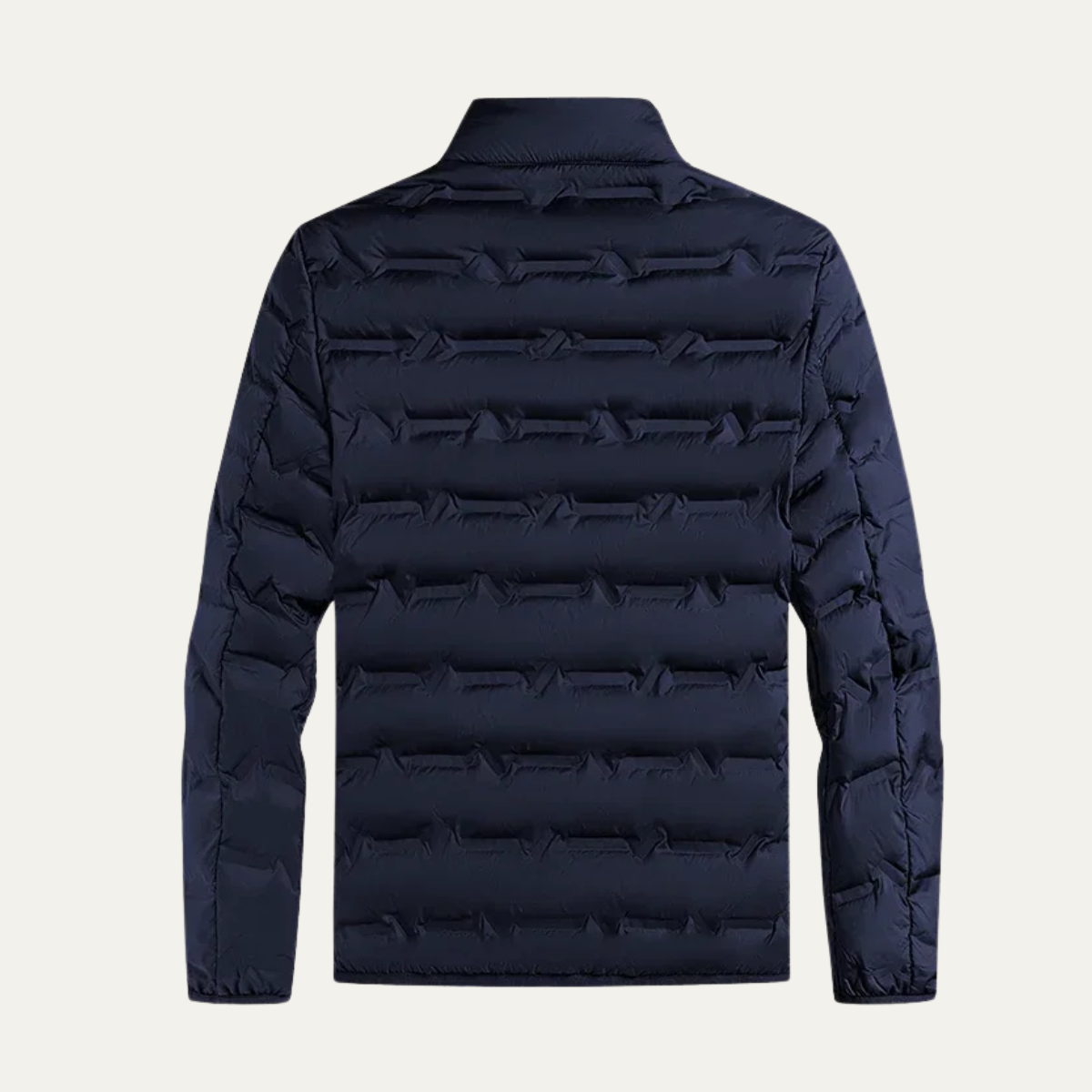 Warm Men's Insulated Ski Jacket - Navy Blue Down Coat