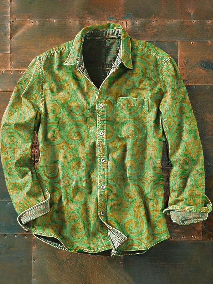 Vintage Casual Shirt For Men With Long Sleeves | Leisure