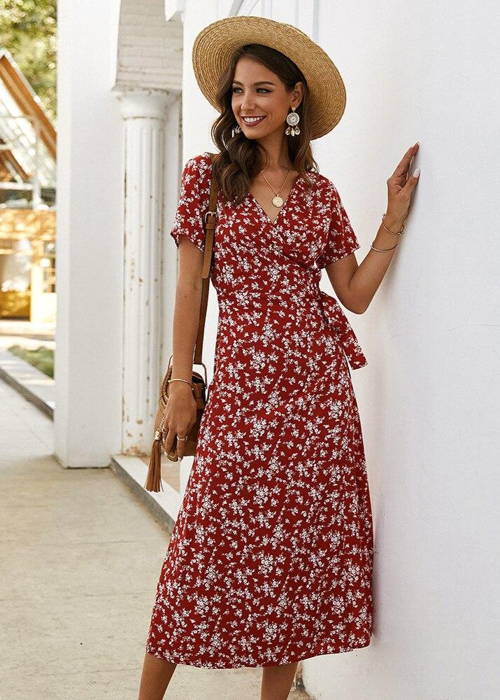 Amandine | Long Bohemian Dress with Flowers