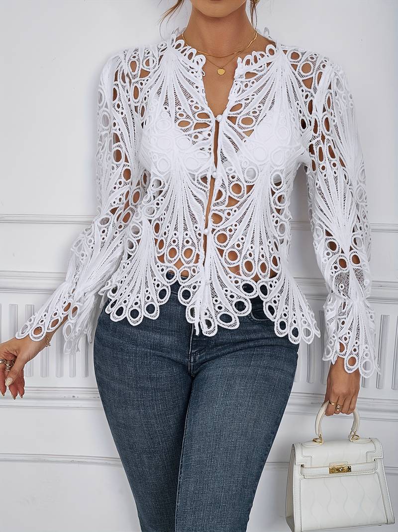 Asymmetrical Savannah Blouse with Cutouts