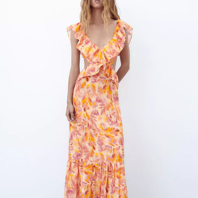 Women's maxi dress with ruffles – Elegant party dress and summer dress in boho style
