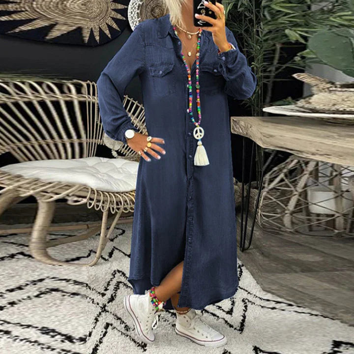 Casual Classic Denim Shirt Dress