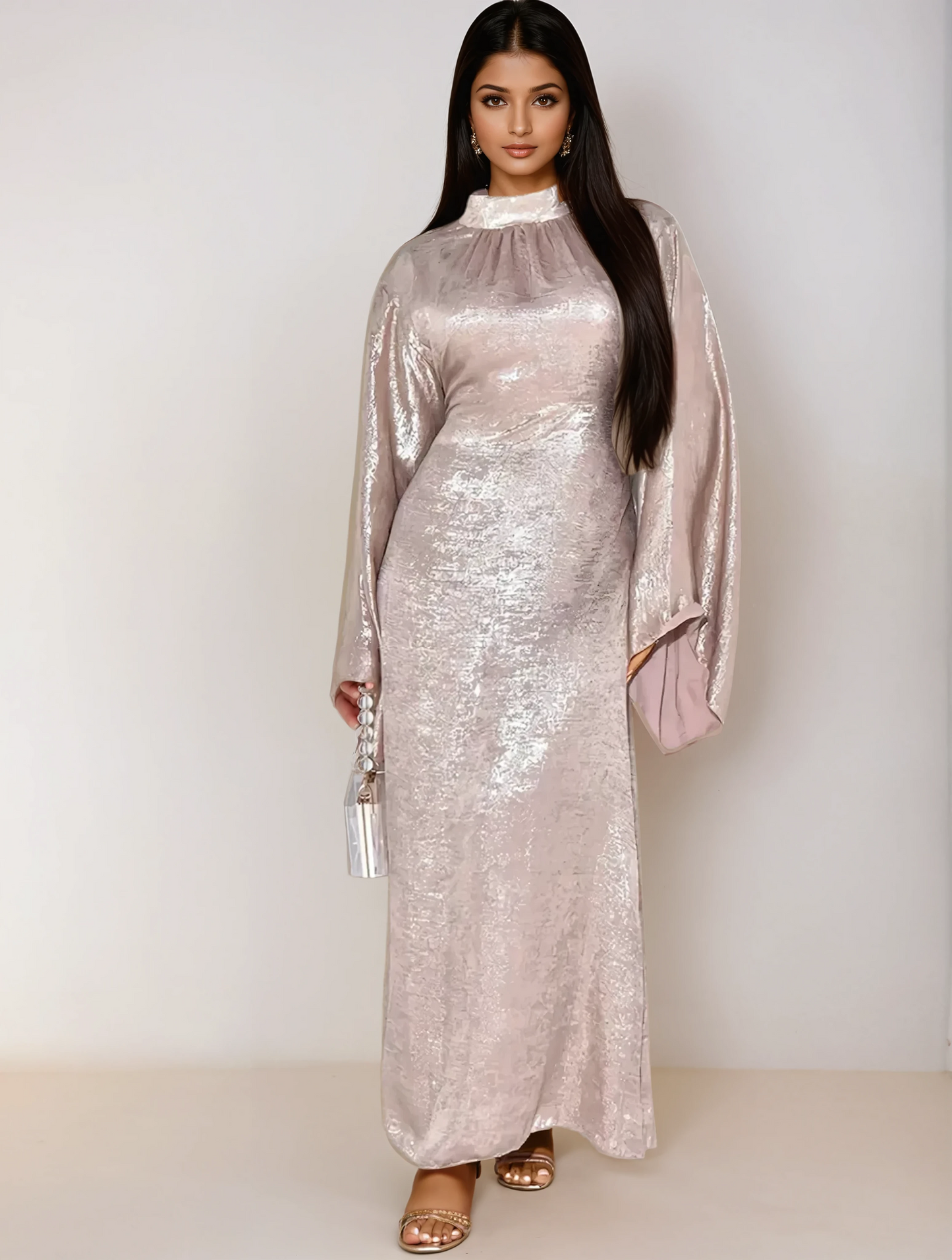 Velia | Beige Abaya Dress – Soft and Contemporary Allure