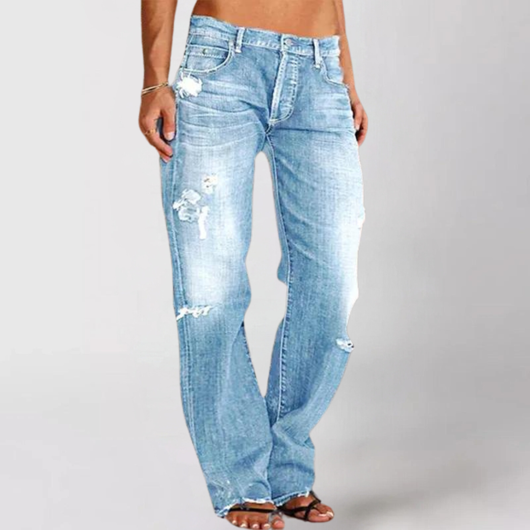Women's wide-leg denim jeans