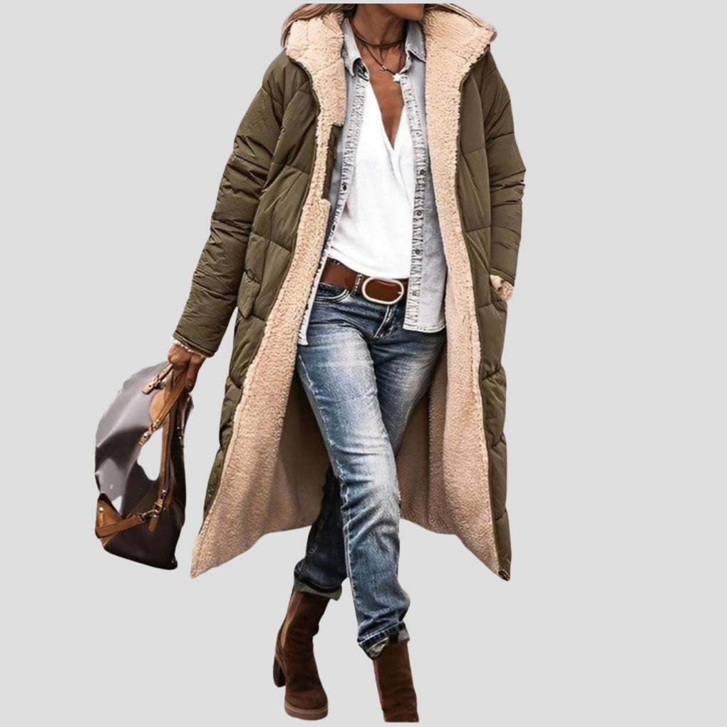 Warm Women's Parka Coat with Faux Fur Lining