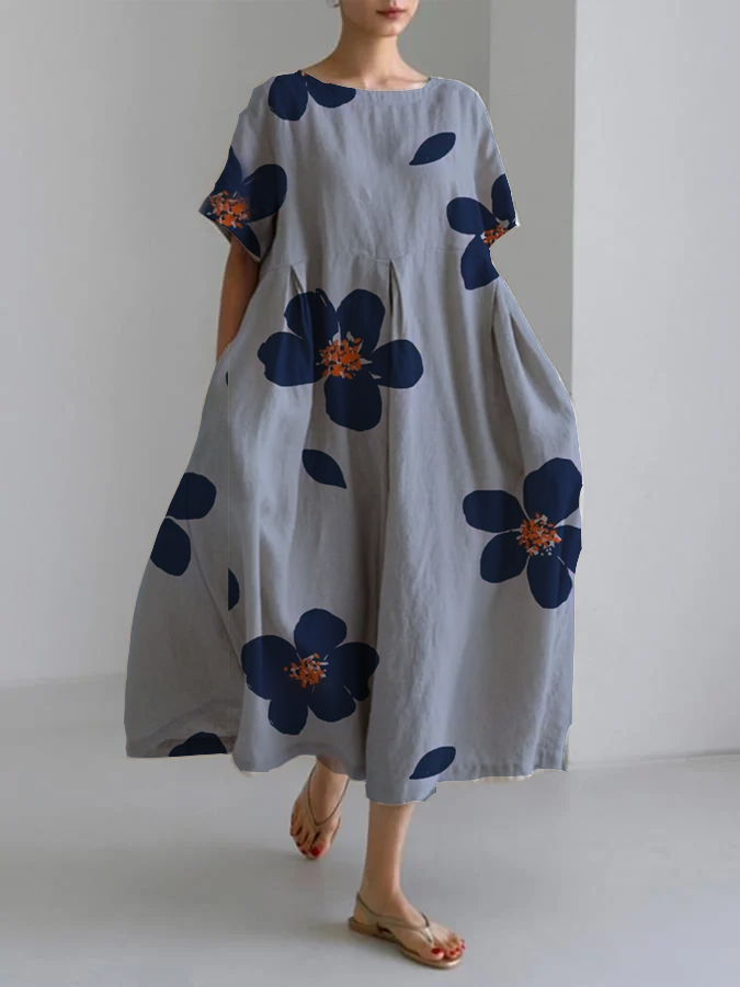 Beautiful Floral Maxi Dress with Loose Fit - Olytrend