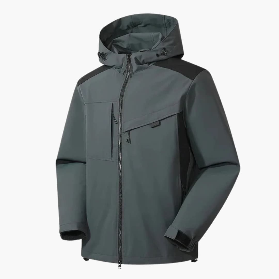 Waterproof Men's Snow Jacket with Hood and Pockets