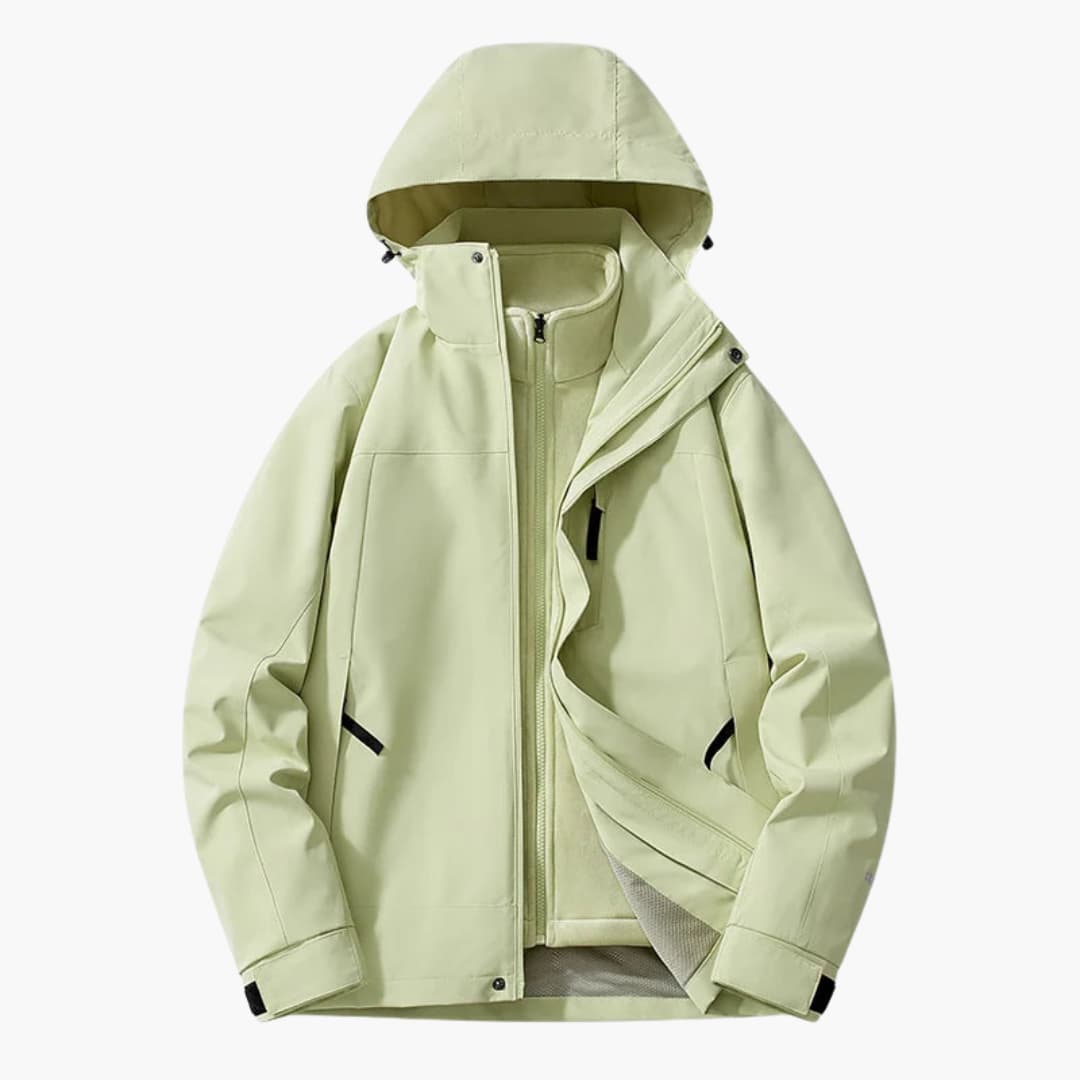 Waterproof Ski Parka with Hood and Zip Pockets