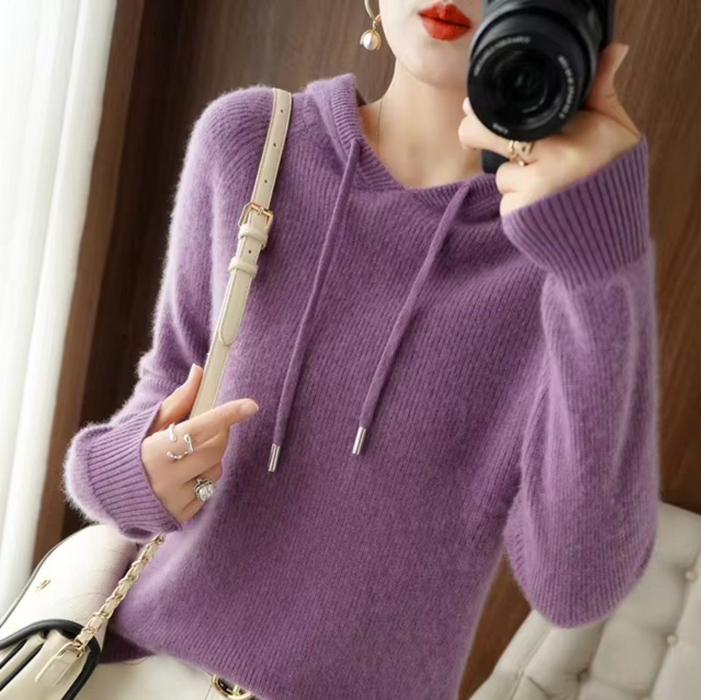 Women's Knit Hoodie | Long Sleeves