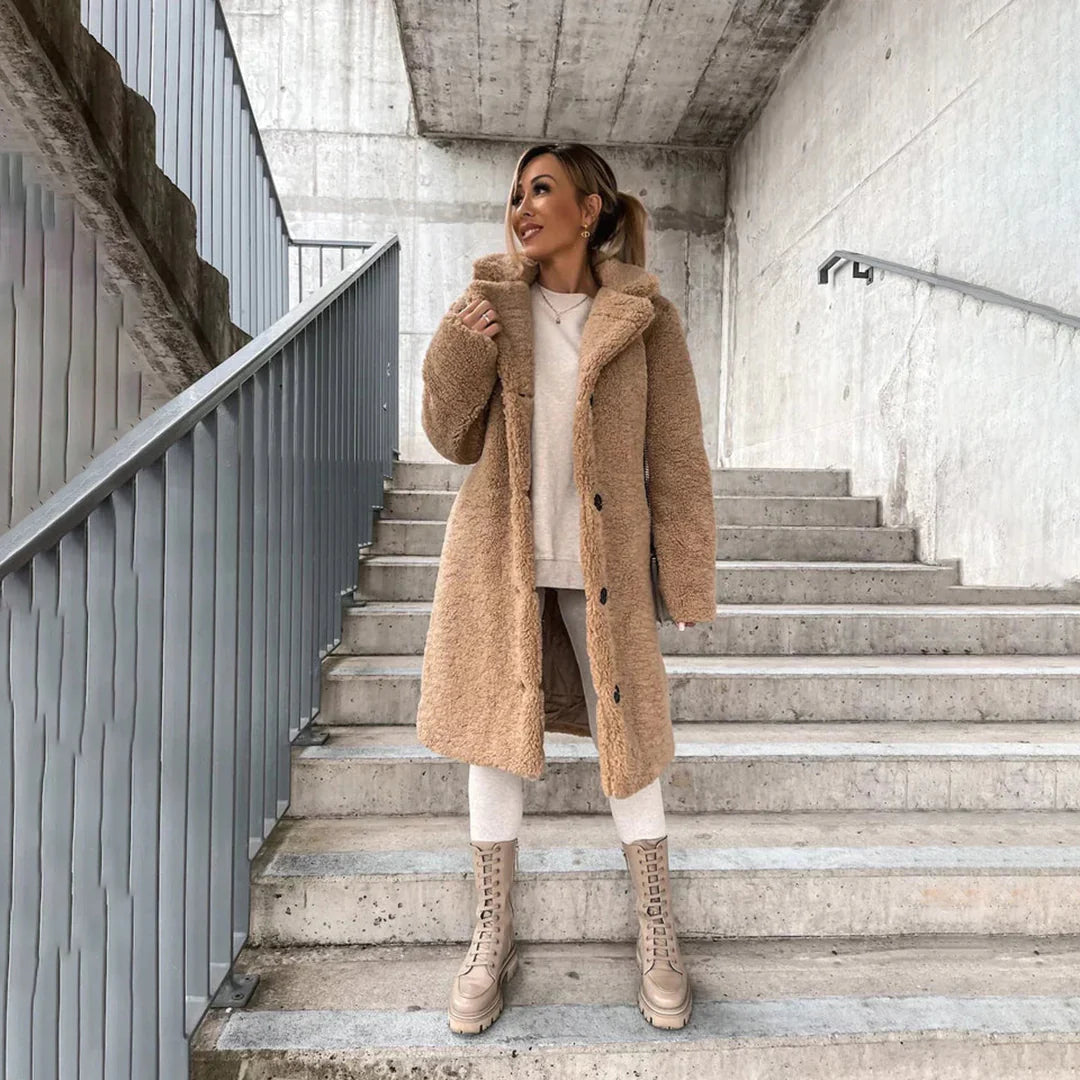 Warm Faux Fur Parka for Ladies
