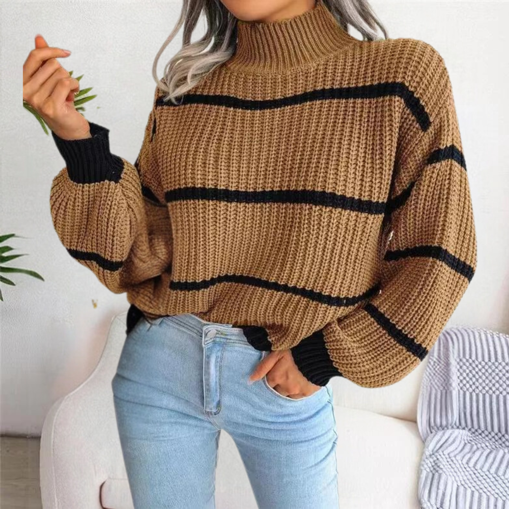 Celine | Stylish soft women's sweater with high neckline