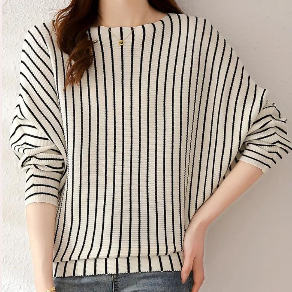 Stylish striped women's sweater for the sophisticated woman