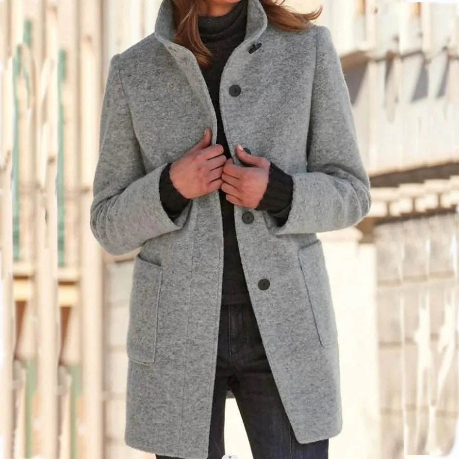 Camille: A stylish women's jacket featuring a stand-up collar