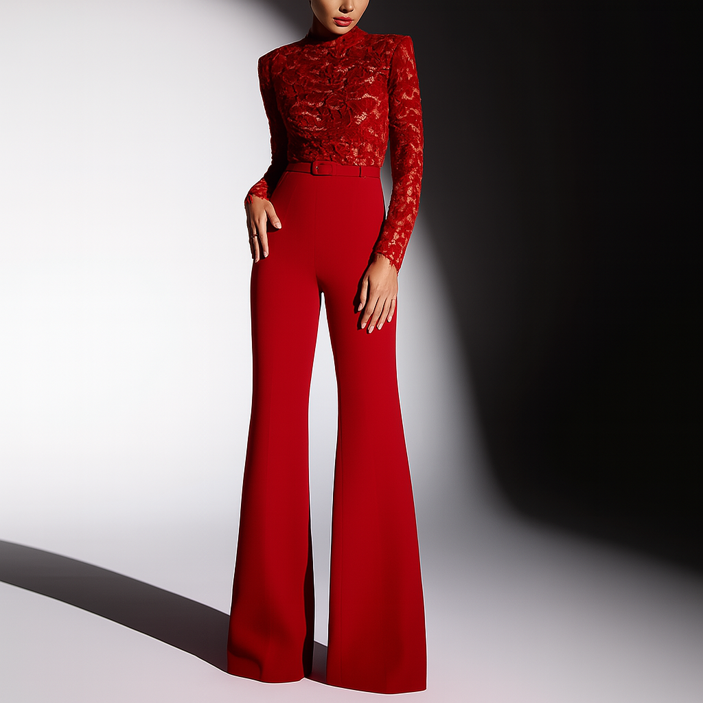 Beautiful Embroidered Lace Jumpsuit for Women - Olytrend