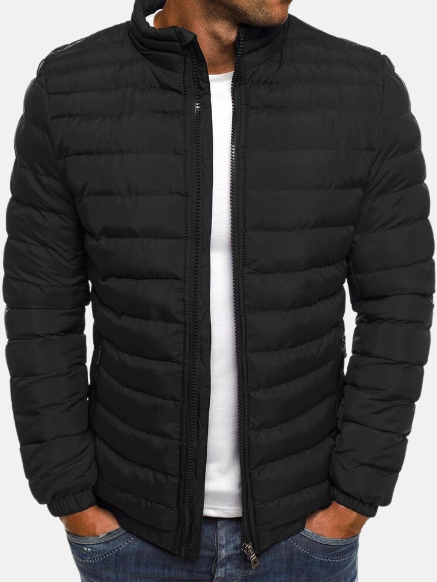 Adrian Men’s Slim Fit Puffer Jacket – Lightweight Quilted Winter Coat Black