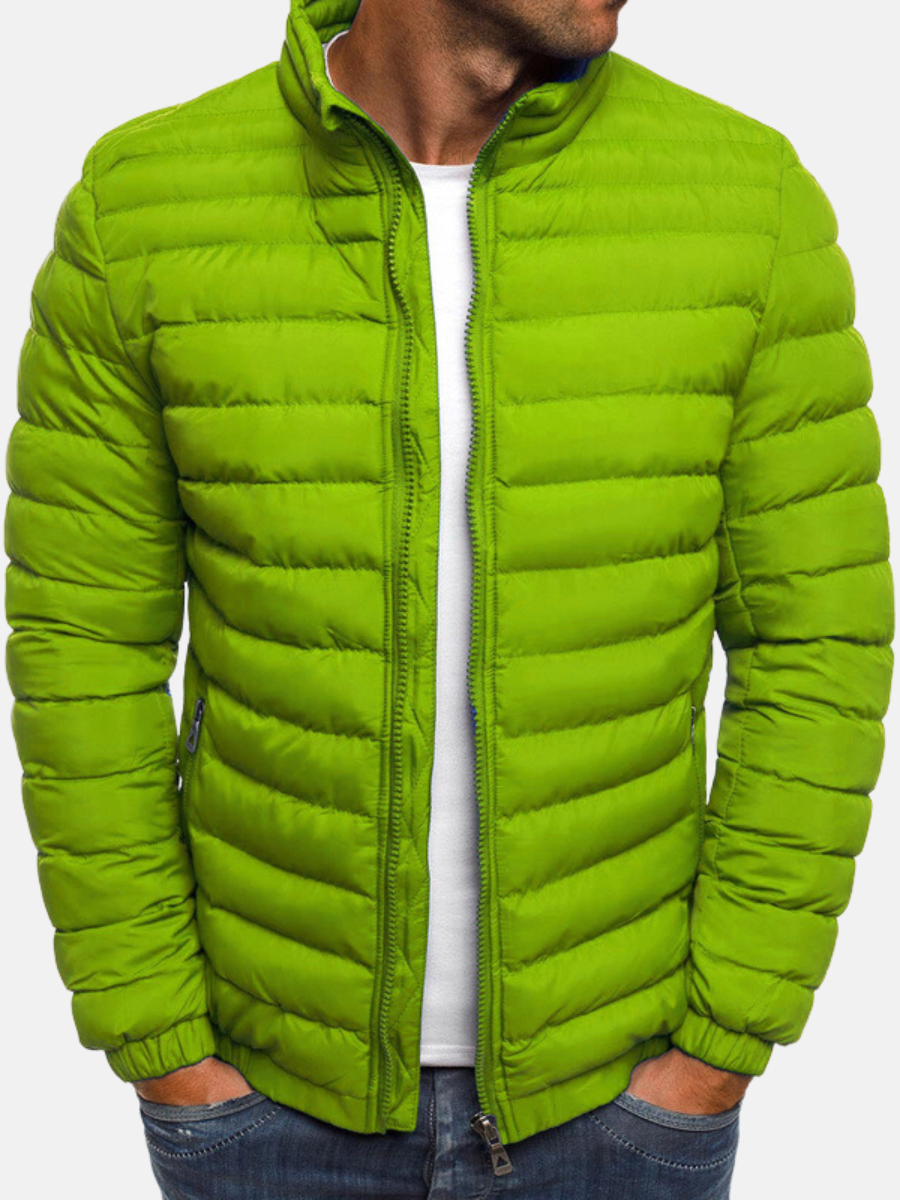 Adrian Men’s Slim Fit Puffer Jacket – Lightweight Quilted Winter Coat Green
