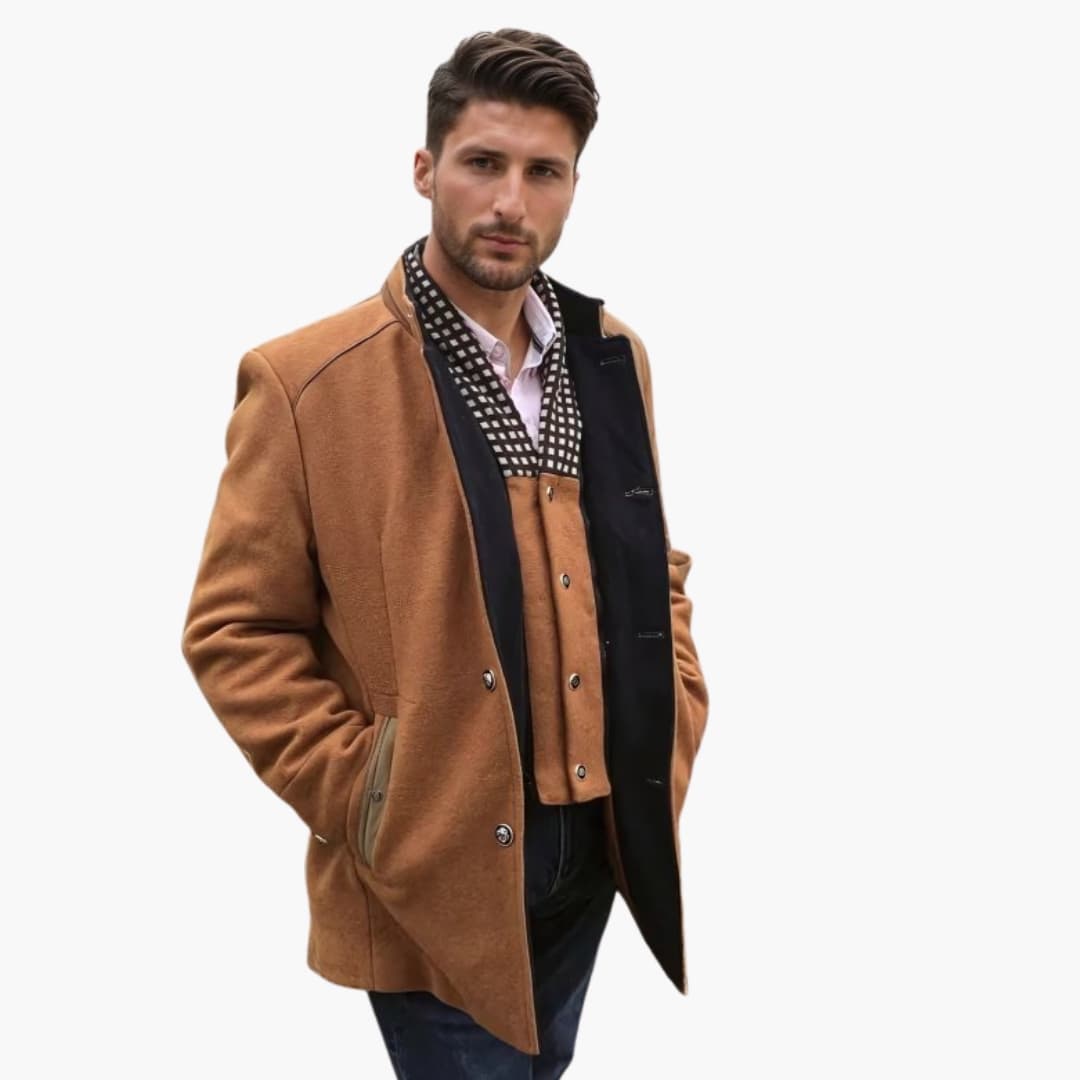Warm Men's Parka with Fitted Collar
