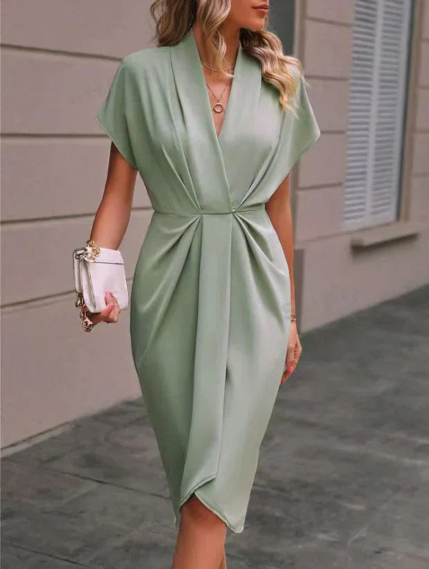 Black midi wrap dress: Sophie