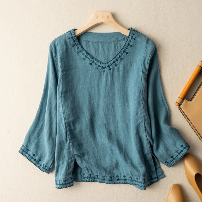 Women's Floral V-Neck Shirt