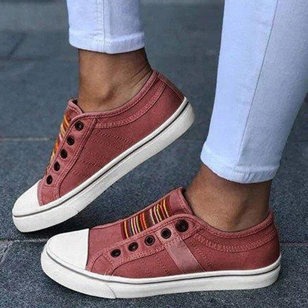 Anna | Women's Slip-on Sneakers with Lively Stripes for Casual Outfits