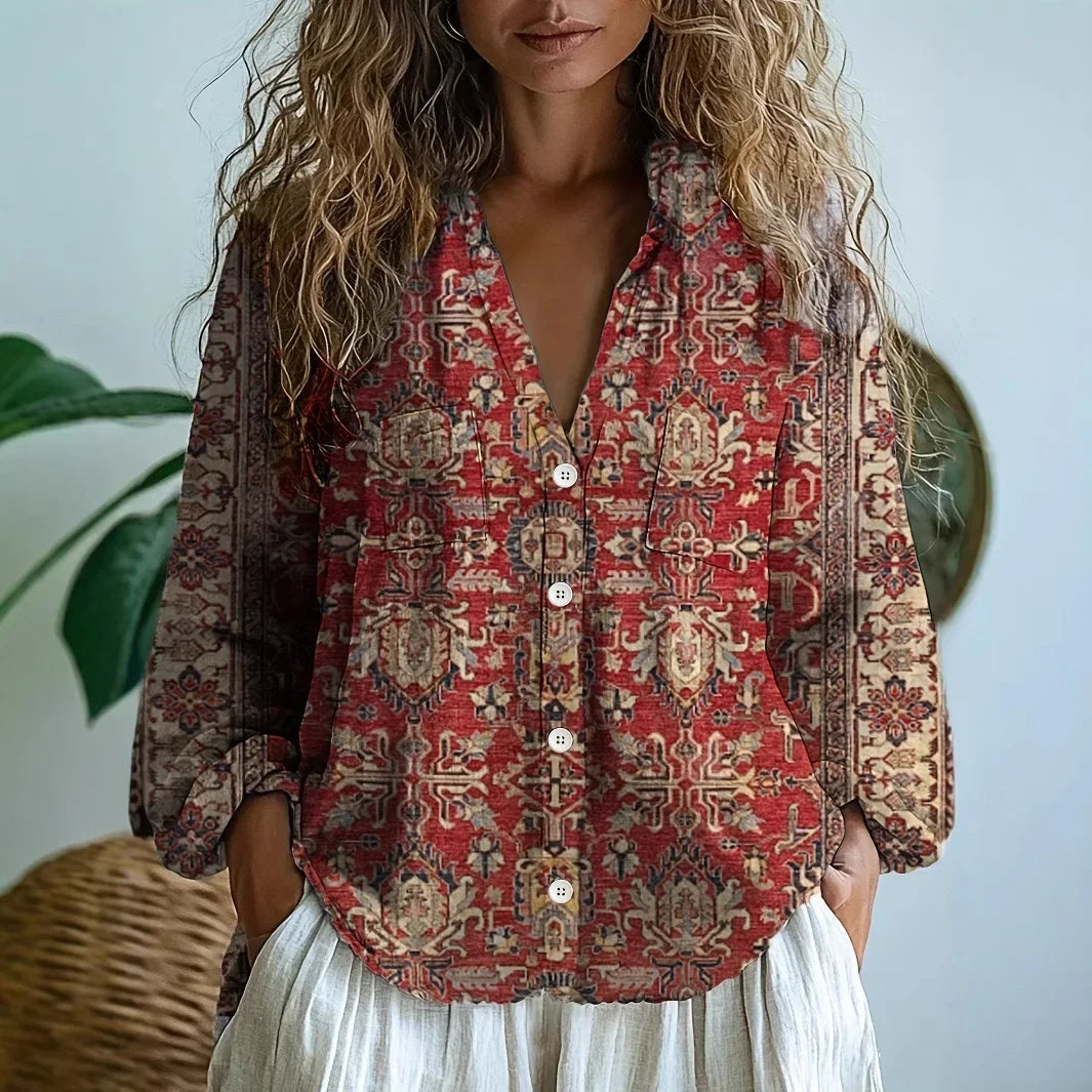 Casual Floral Print Blouse