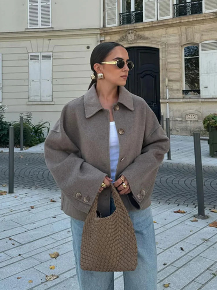 Women's Winter Short Jacket | With Buttons