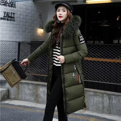 Women's Fridli Long Winter Coat with Fur Collar