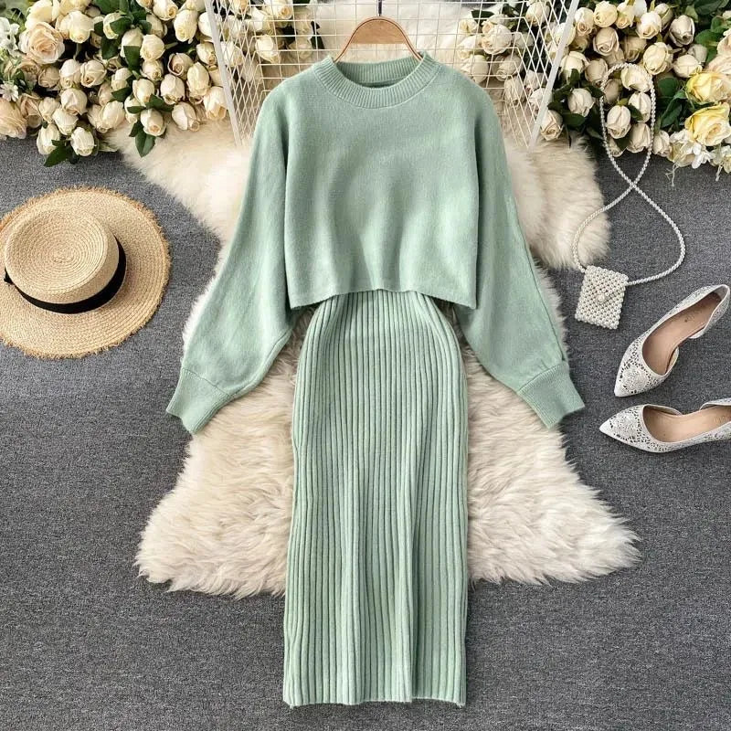 Beatrix | Knitted Dress and Sweater Set for Women