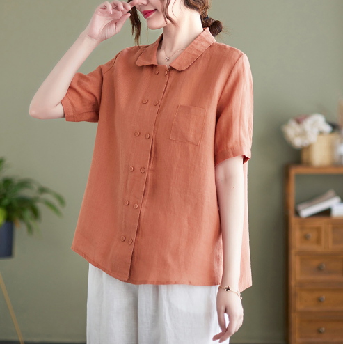 White linen shirt with medium sleeve