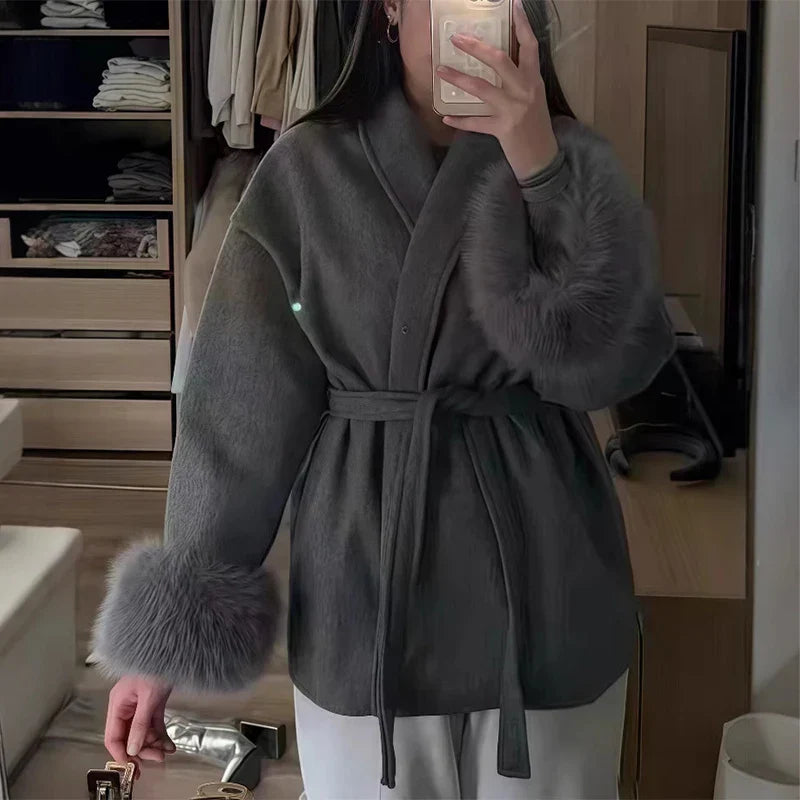 Warmer women's wool coat