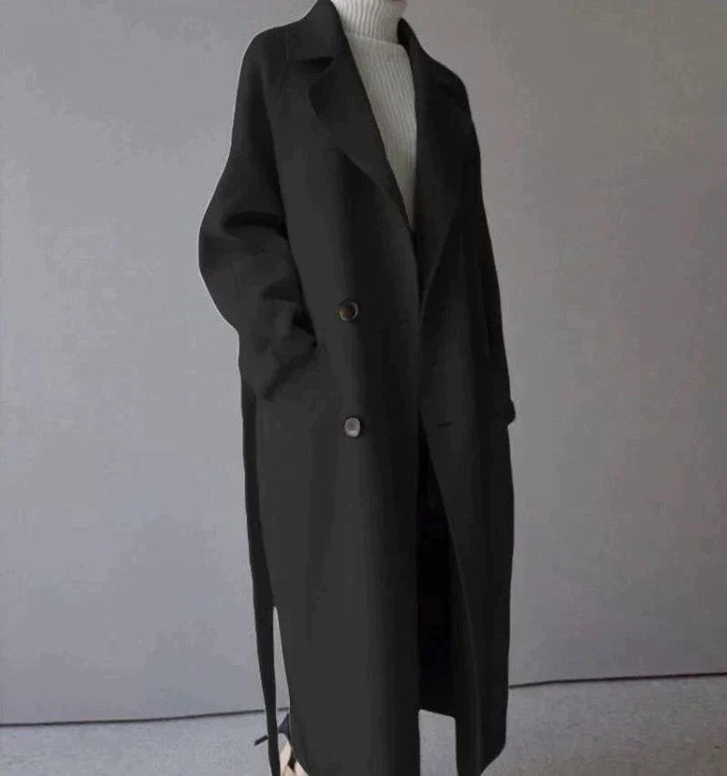 Women's trench coat | Double-breasted with belt & lapel collar