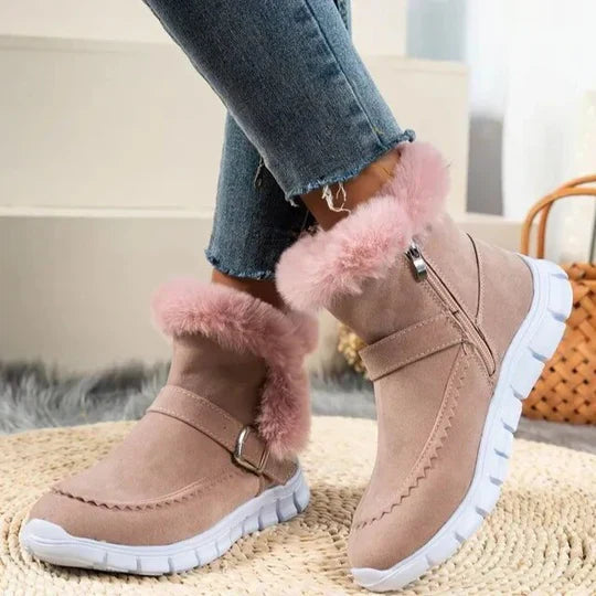 Berna Suede Ankle Boots: Casual Short Plush Style