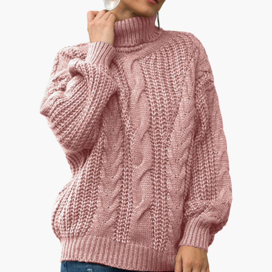 Warm Women's Knit Turtleneck Long Sleeve Sweater