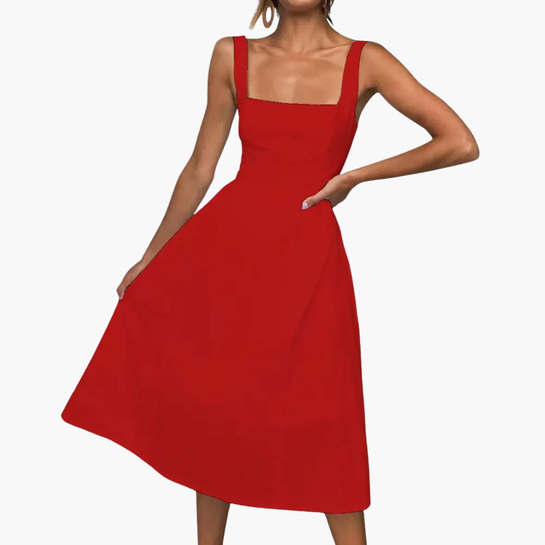Women's Casual Fit Ruffled Waist Dress