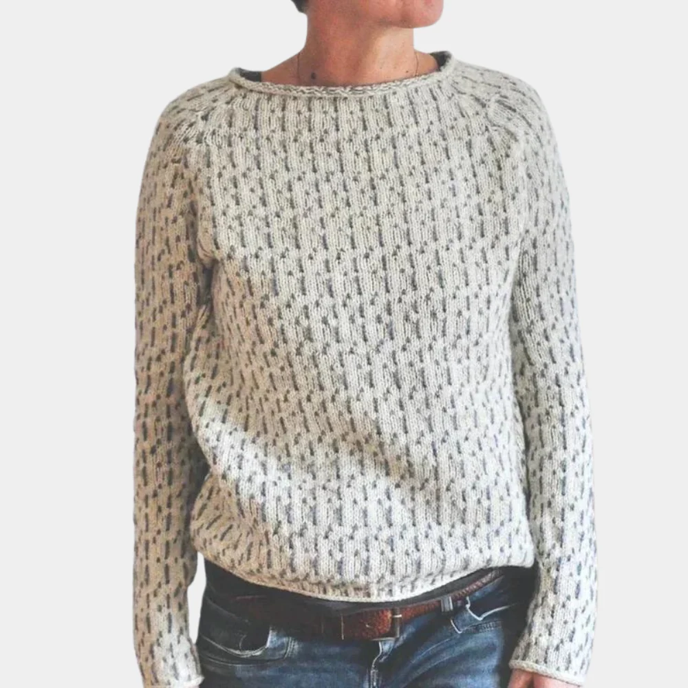 Casual Women's Sweater with Speckled Texture