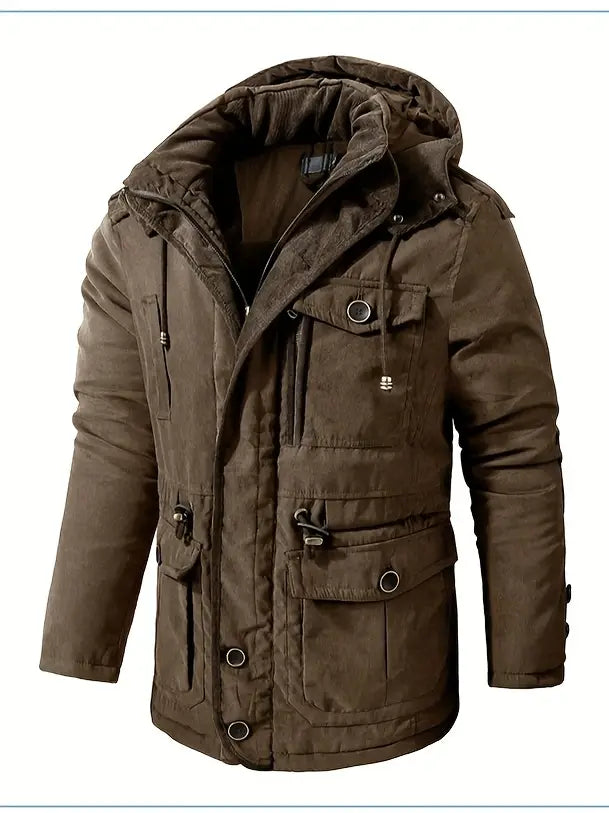 Bradley - Men's Warm Waterproof Winter Jacket with Fleece Lining