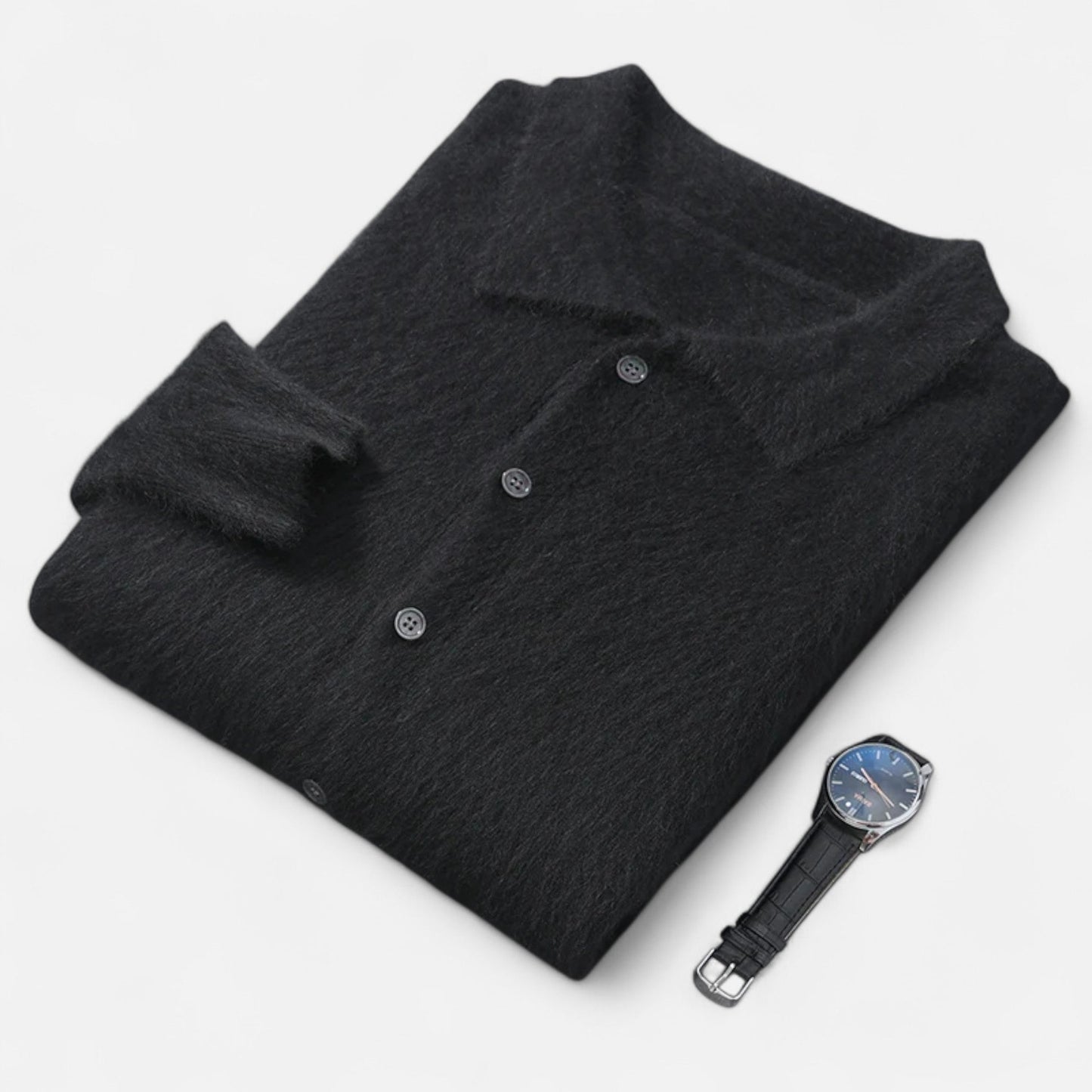 Ancient World | Men's Polo Collar Sweater Jacket Timeless