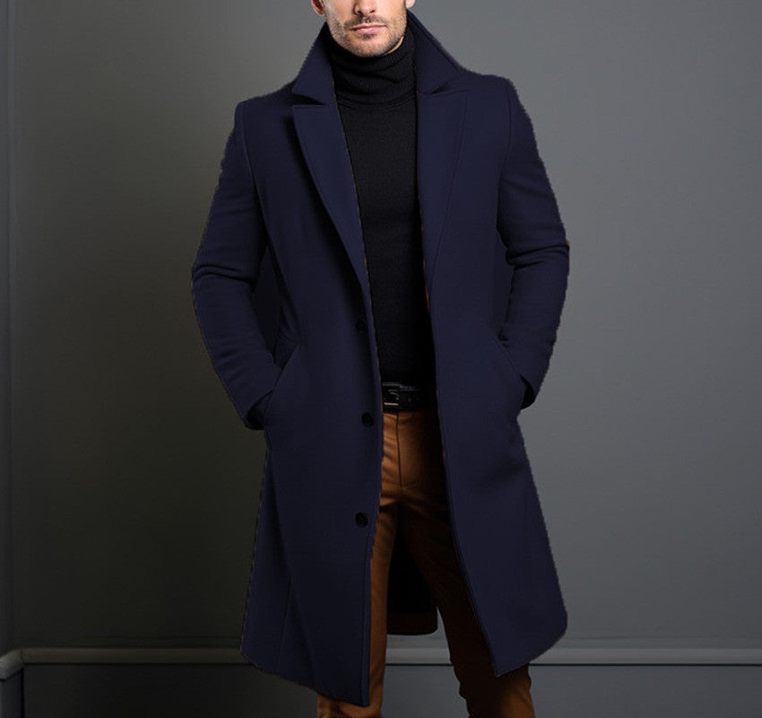 Aleksander - Wool men's coat with a straight cut