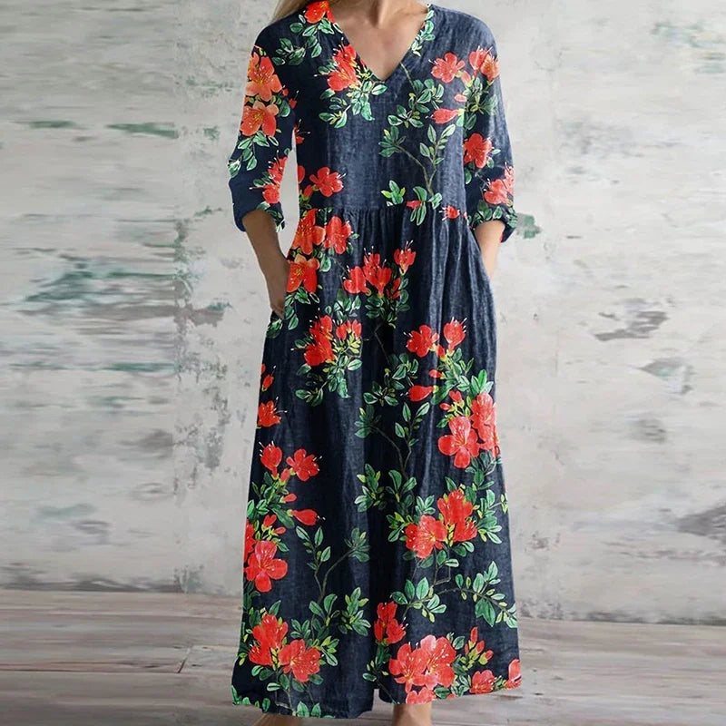 Vintage Chic Long Evening Dress