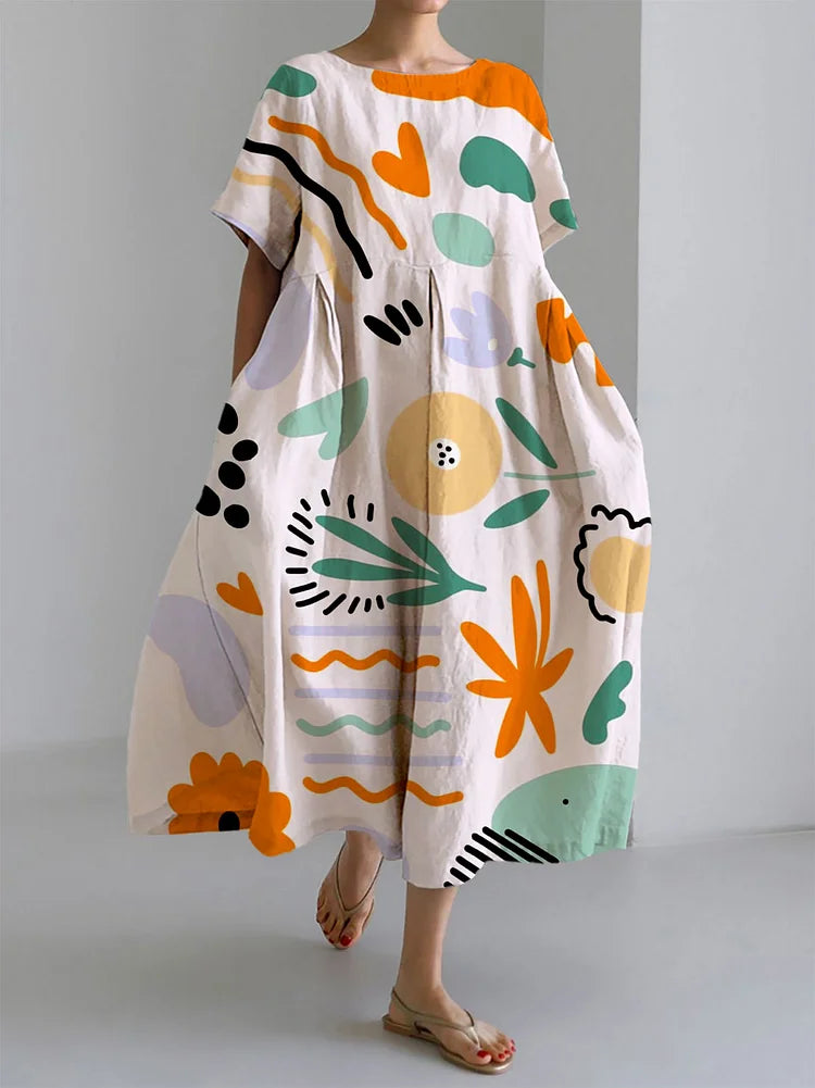 Vibrant Maxi Dress with Bright Floral Print - Olytrend