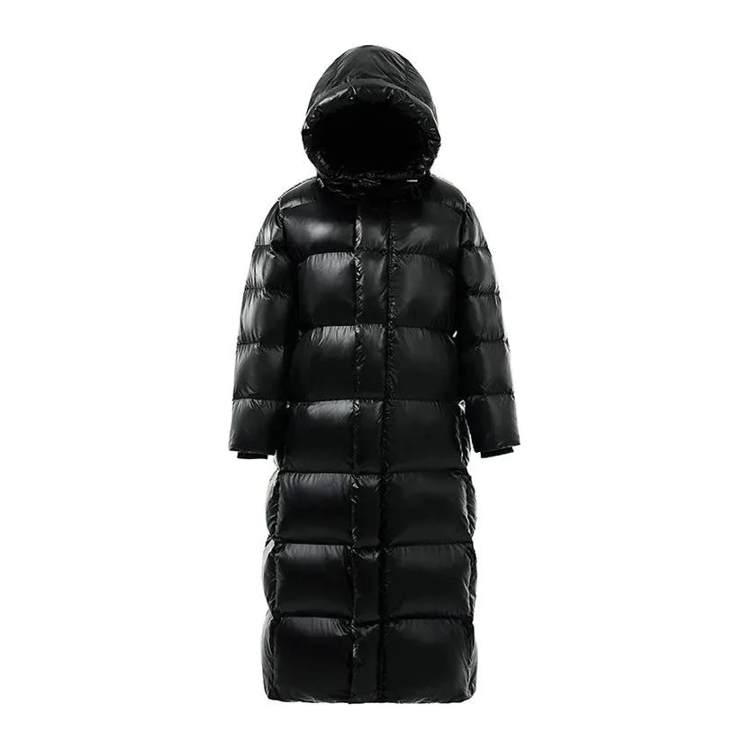 Women's Long Winter Puffer Jacket | With Hood